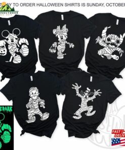 Halloween Disney Shirt Mickey Mouse Mummy Glow In The Dark Tee Costume Vacation Shirts T-Shirt Sweatshirt