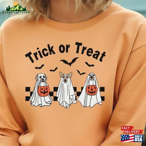 Halloween Dog Ghost Shirt Sweatshirt Classic Unisex