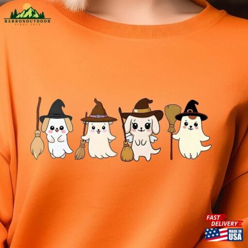 Halloween Dog Ghost Shirt Sweatshirt Hoodie