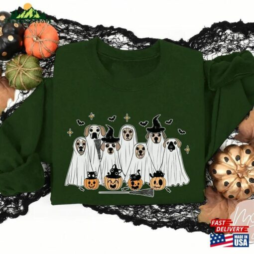 Halloween Dog Sweatshirt Ghost Shirt 2023 Happy Unisex Classic