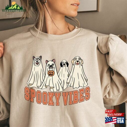 Halloween Dog Sweatshirt Sweater Ghost Shirt T-Shirt Unisex