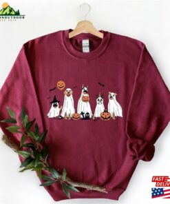 Halloween Dog Sweatshirt Womens Ghost T-Shirt Unisex