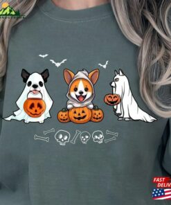 Halloween Dogs Shirt Comfort Colors Ghost Dog Sweatshirt Hoodie