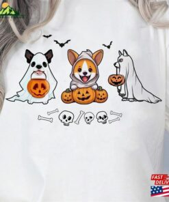 Halloween Dogs Shirt Comfort Colors Ghost Dog Sweatshirt Hoodie