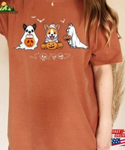 Halloween Dogs Shirt Comfort Colors Ghost Dog Sweatshirt Hoodie 3