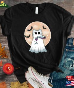 Halloween Ghost Cat Shirt Black Trendy 2023 Party Shirts Sweatshirt T Shirt 3