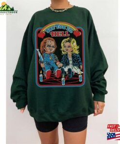 Halloween Gift Chucky And Bride See You In Hell 2023 Shirt Vintage 90S Crewneck Sweatshirt Hoodie T-Shirt Unisex