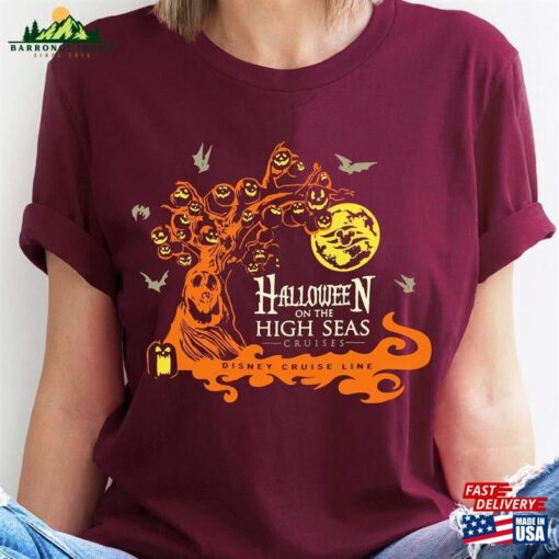 Halloween On The High Seas Disney Cruise Line Shirt Halfway To 2023 Mickey T-Shirt Unisex