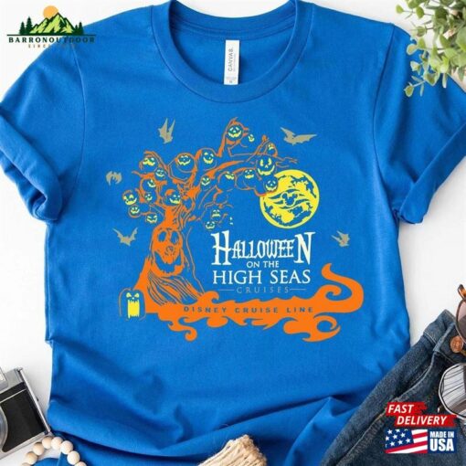 Halloween On The High Seas Disney Cruise Line Shirt Halfway To 2023 Mickey T-Shirt Unisex