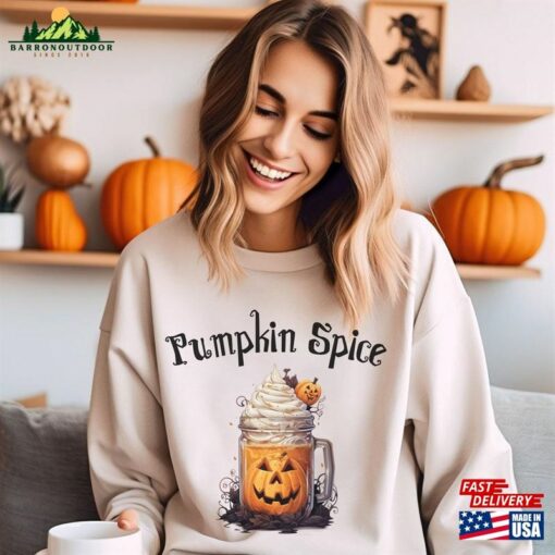 Halloween Pumpkin Spice Shirt Coffee Lover Cute Gift Unisex T-Shirt