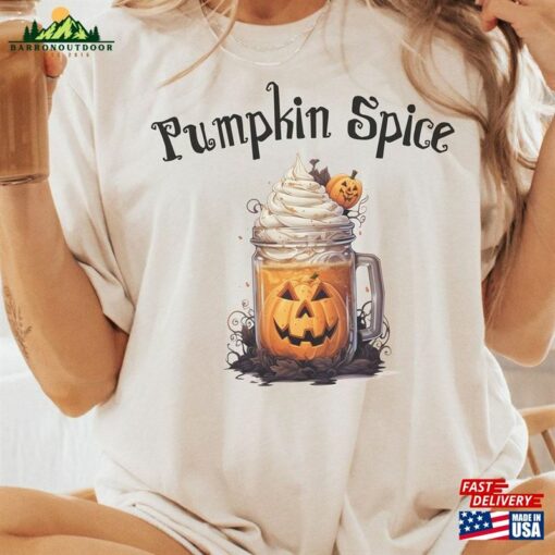 Halloween Pumpkin Spice Shirt Coffee Lover Cute Gift Unisex T-Shirt