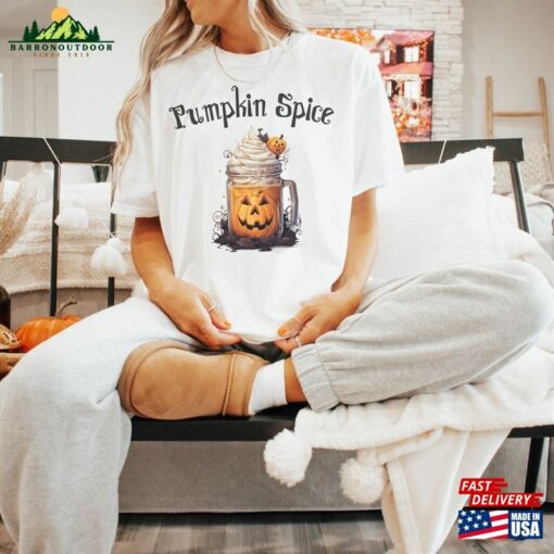 Halloween Pumpkin Spice Shirt Coffee Lover Cute Gift Unisex T-Shirt