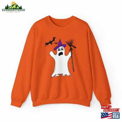 Halloween Scared Witch Ghost Print Crewneck Sweatshirt Unisex T-Shirt Classic