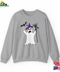 Halloween Scared Witch Ghost Print Crewneck Sweatshirt Unisex T Shirt Classic 3