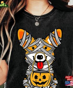 Halloween Shirt Cute Welsh Corgi Mummy Dog Happy Classic Unisex