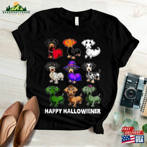 Halloween Shirt Dachshund Happy Hallowiener Classic Hoodie