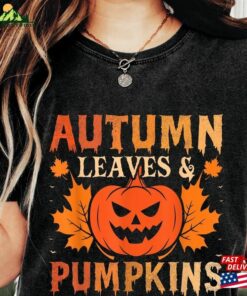 Halloween Shirt Fall Autumn Leaves Pumpkin Happy Sweatshirt Unisex