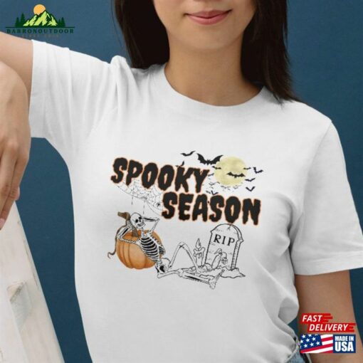 Halloween Shirt Skeleton Spooky Season Hoodie Classic