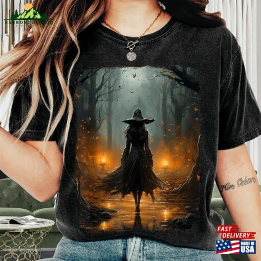 Halloween Shirt Walking The Forest Gothic Happy Hoodie T-Shirt