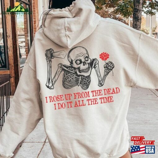 Halloween Skeleton Shirt Women Sweatshirt Music Lyrcic Hoodie Unisex