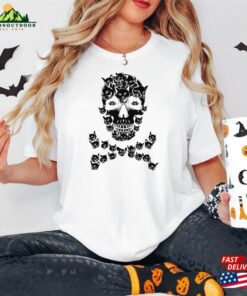 Halloween Skull Sweatshirt Cat Shirt Black Sweater Classic
