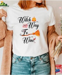 Halloween Special Unisex T-Shirt Witch Way To The Wine Shirt Sweatshirt Hoodie