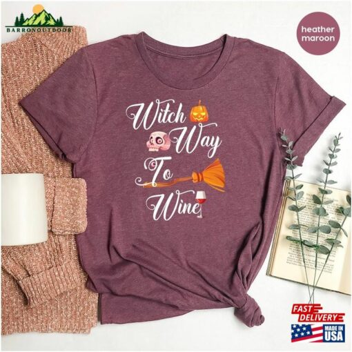 Halloween Special Unisex T-Shirt Witch Way To The Wine Shirt Sweatshirt Hoodie