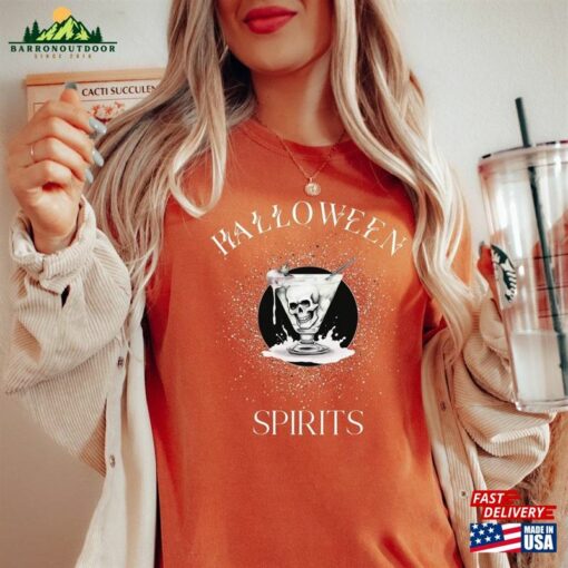 Halloween Spirits Drinking T-Shirt Comfort Colors Party Tshirt Classic Unisex