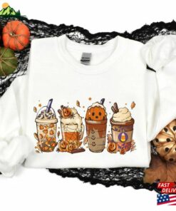 Halloween Spooky Coffee Sweater Witch Shirt Lover Sweatshirt T-Shirt Hoodie