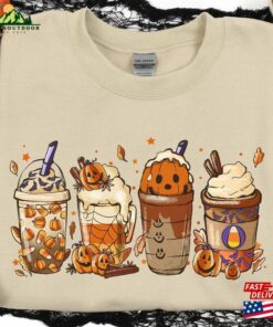 Halloween Spooky Coffee Sweater Witch Shirt Lover Sweatshirt T-Shirt Hoodie