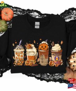Halloween Spooky Coffee Sweater Witch Shirt Lover Sweatshirt T Shirt Hoodie 3