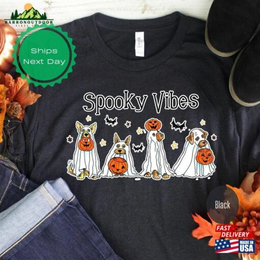 Halloween Spooky Vibes T-Shirt Dog Shirt 2023 Happy Hoodie Unisex