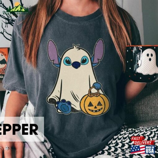 Halloween Stitch Ghost Comfort Colors® Shirt Disney Cute Hoodie Sweatshirt