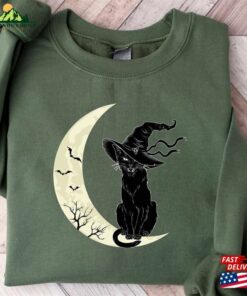 Halloween Sweatshirt Black Cat Shirt Sweater Classic