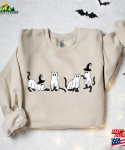 Halloween Sweatshirt Cat Ghost Shirt Classic 3