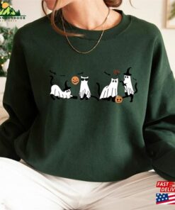 Halloween Sweatshirt Cat Ghost Shirt Hoodie T-Shirt 2 Halloween Sweatshirt Cat Ghost Shirt Hoodie T Shirt 3