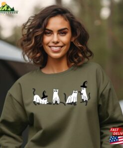 Halloween Sweatshirt Cat Ghost Shirt T-Shirt Unisex