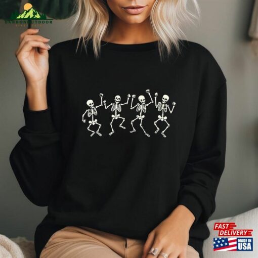 Halloween Sweatshirt Cute Skeleton Shirts Graphic Shirt Unisex