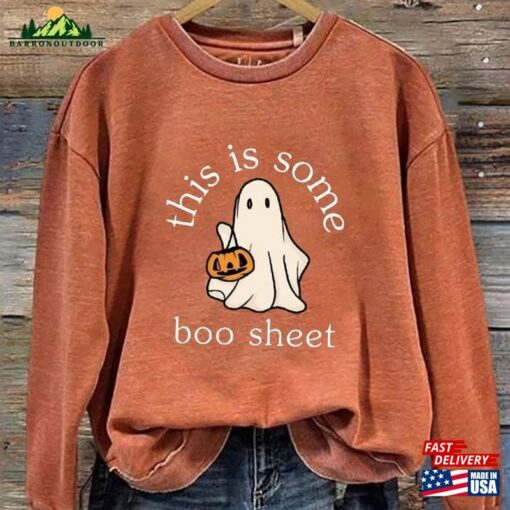 Halloween This Is Some Boo Sheet Round Sweatshirt Ghost T-Shirt Spooky Season Unisex