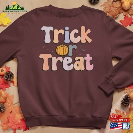 Halloween Trick Or Treat Sweatshirt Retro Spooky Season Ghost Crewneck Classic T-Shirt