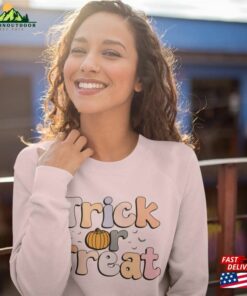 Halloween Trick Or Treat Sweatshirt Retro Spooky Season Ghost Crewneck Classic T Shirt 3