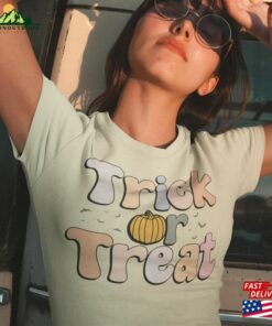 Halloween Trick Or Treat Sweatshirt Retro Spooky Season Ghost Crewneck Classic T Shirt 4