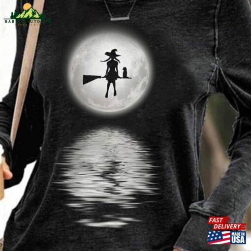 Halloween Witch Casual Sweatshirt Moon Shirt Witchy 2023 Hoodie