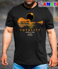 Wos Hunt Texas Total Solar Eclipse 2024 Guitar T-shirt Wos Hunt Texas Total Solar Eclipse 2024 Guitar T-shirt