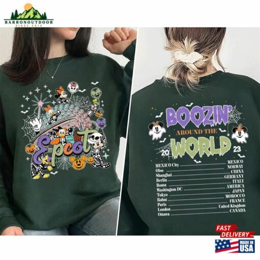 Disney Epcot World Tour Shirt Halloween Boozin Around The 2023 Classic Sweatshirt