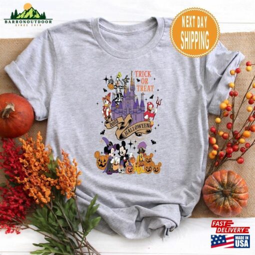 Disney Halloween Castle Mickey And Friends Shirt T-Shirts Sweatshirt Unisex Hoodie