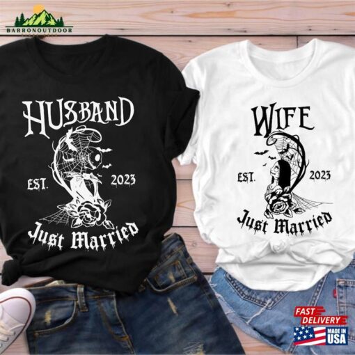 Disney Halloween Couple Jack And Sally Shirt Husband Wife Just Married Anniversary Matching Classic T-Shirt