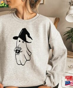 Ghost Coffee Sweatshirt Cute Spooky Shirt Womens T Shirt Classic 3
