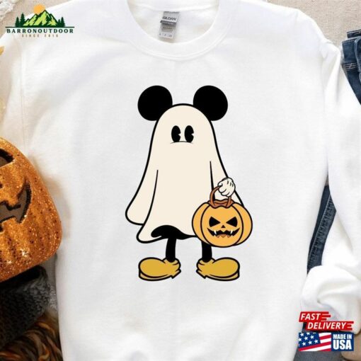 Ghost Halloween Disney Inspired Mickey Mouse Sweatshirt Cute Spooky Season Scary Unisex