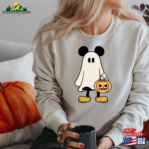 Ghost Halloween Disney Inspired Mickey Mouse Sweatshirt Cute Spooky Season Scary Unisex